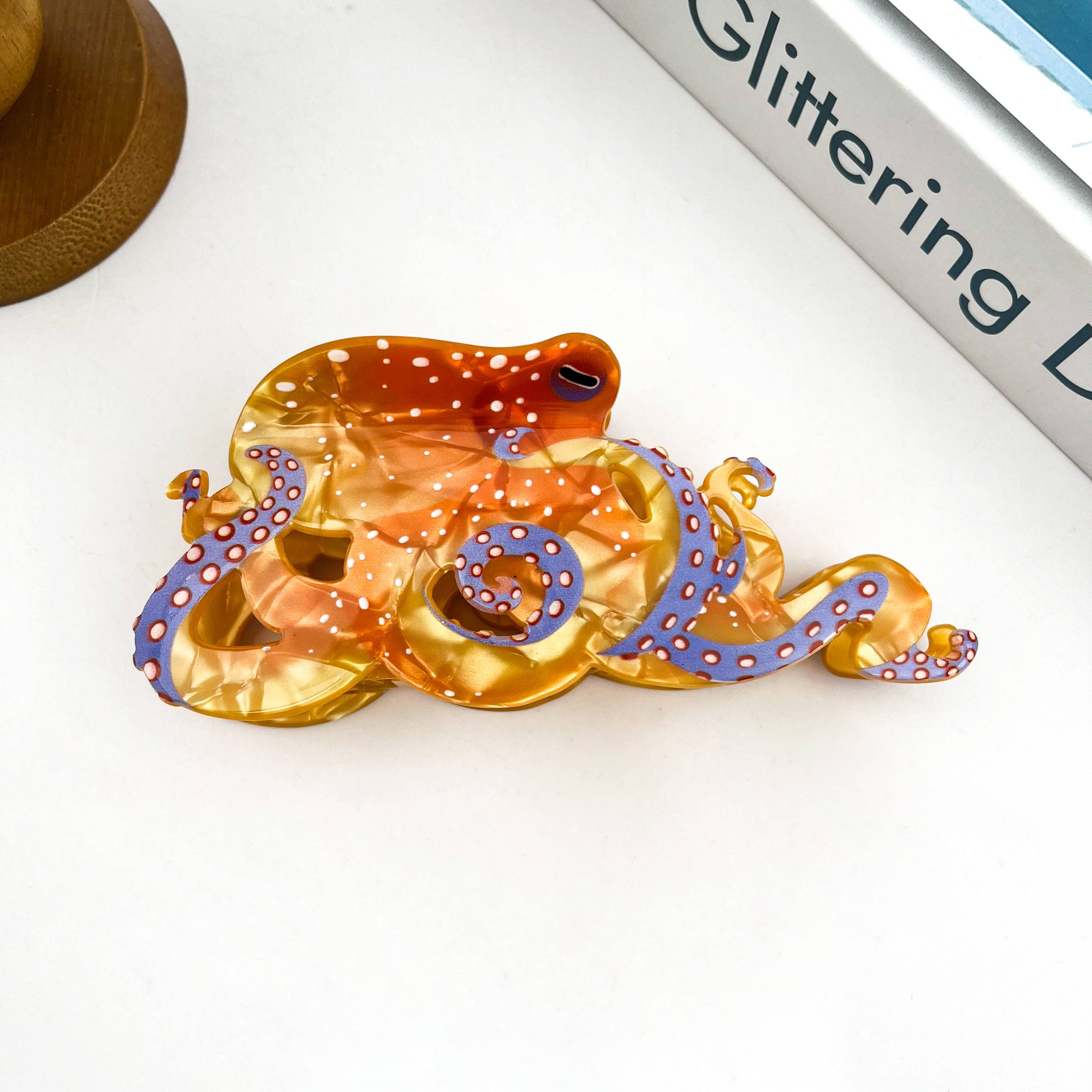 Blue Ring Octopus Claw Clip
