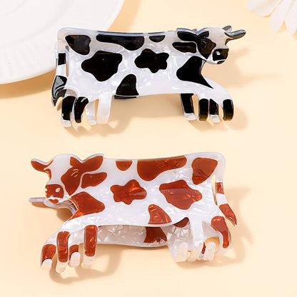 LightBrown Cow Claw Clip