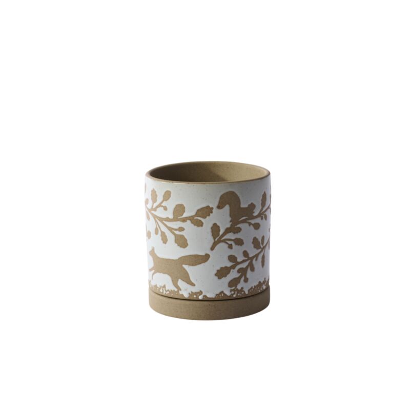 Foxtail Pot with Saucer