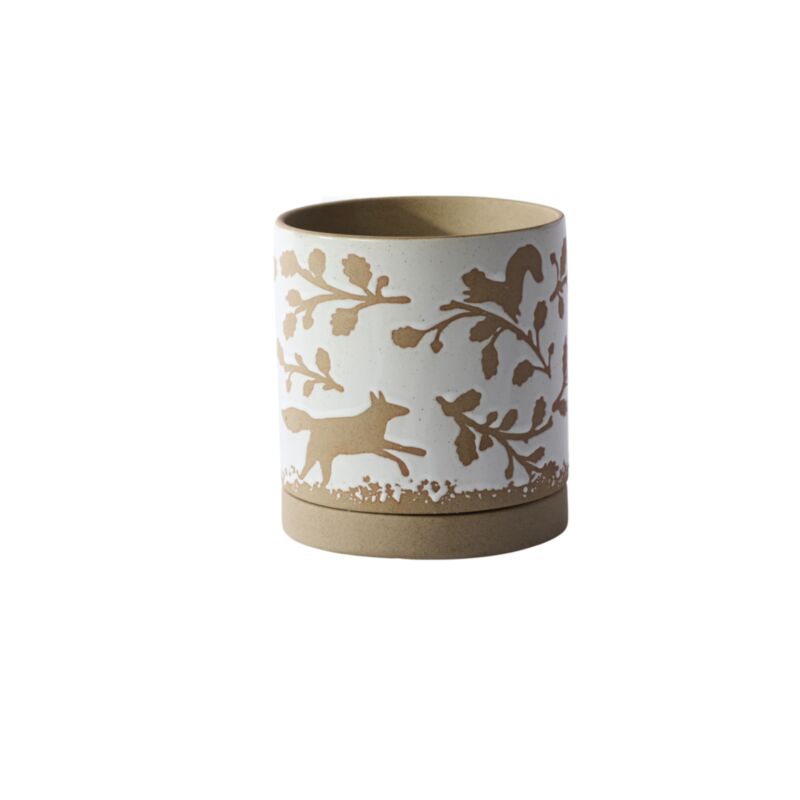 Foxtail Pot with Saucer