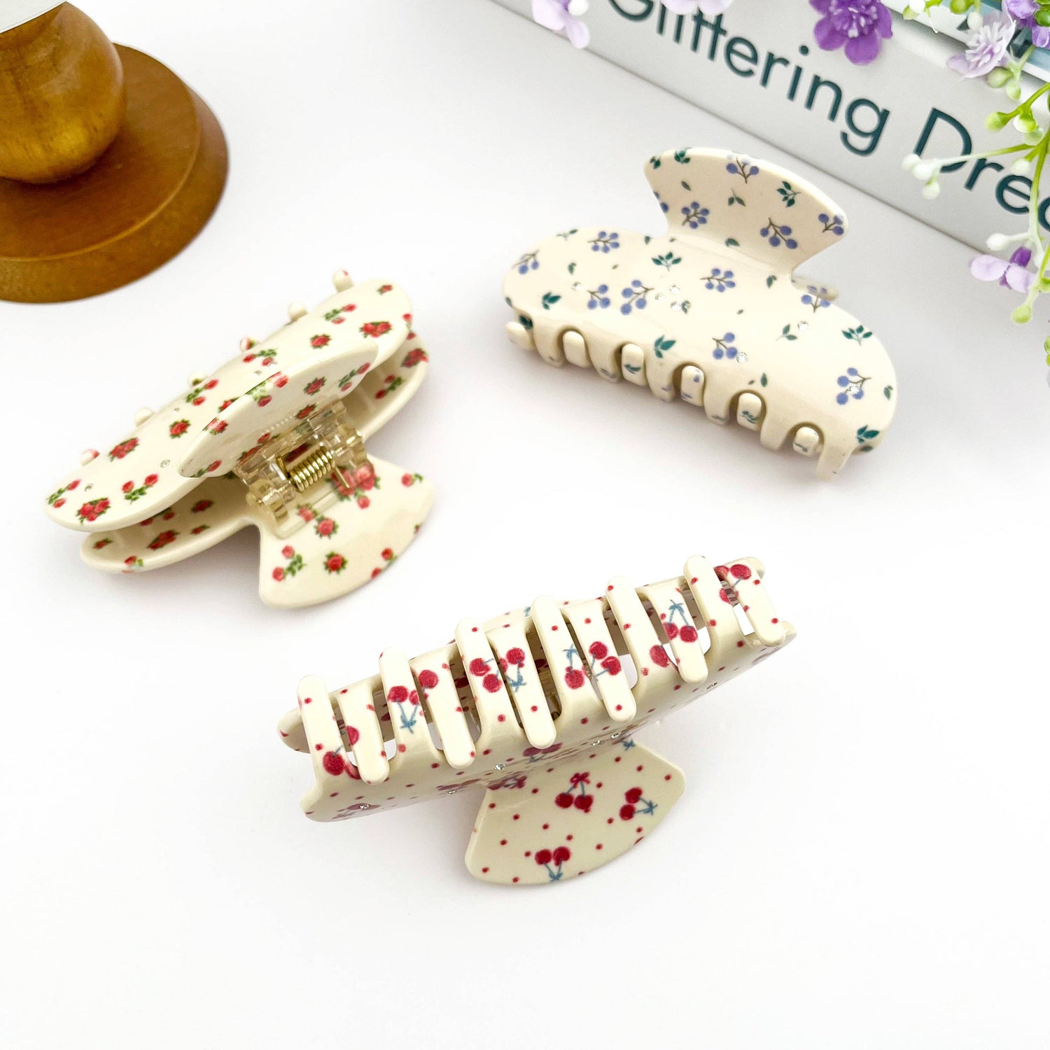 Floral &amp; Fruit Claw Clip