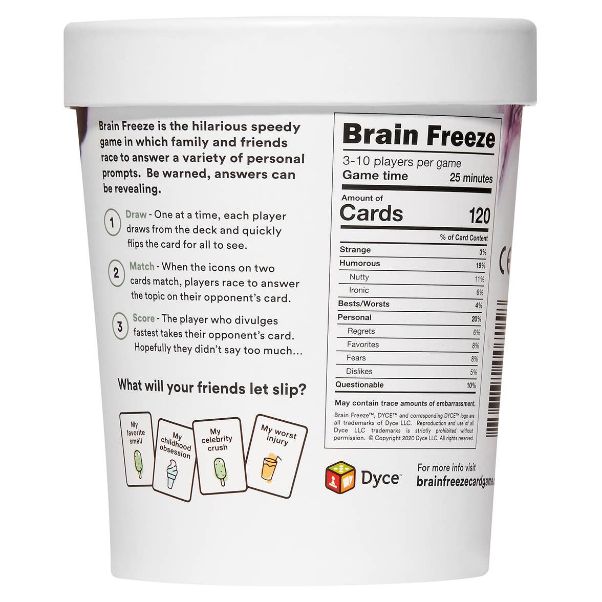 BRAIN FREEZE: Speak-Before-You-Think Game