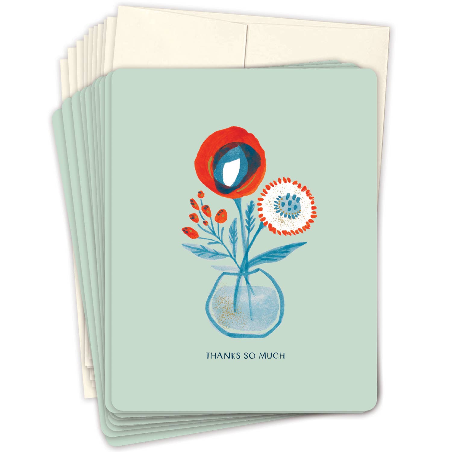 Red &amp; Blue Vase Boxed Notecard - Set of 10