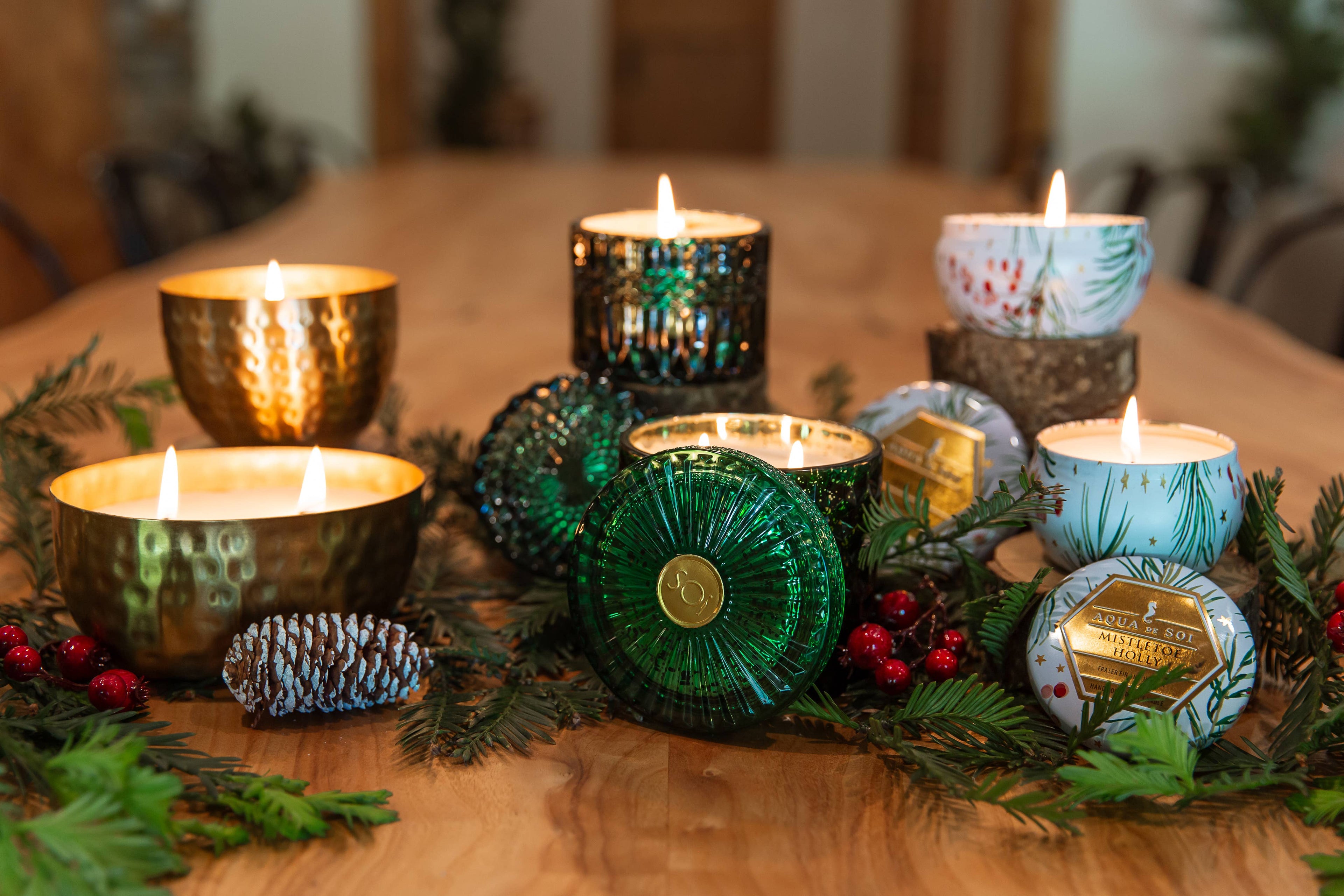 Mistletoe &amp; Holly Candle  9oz Aqua De SOi Tin