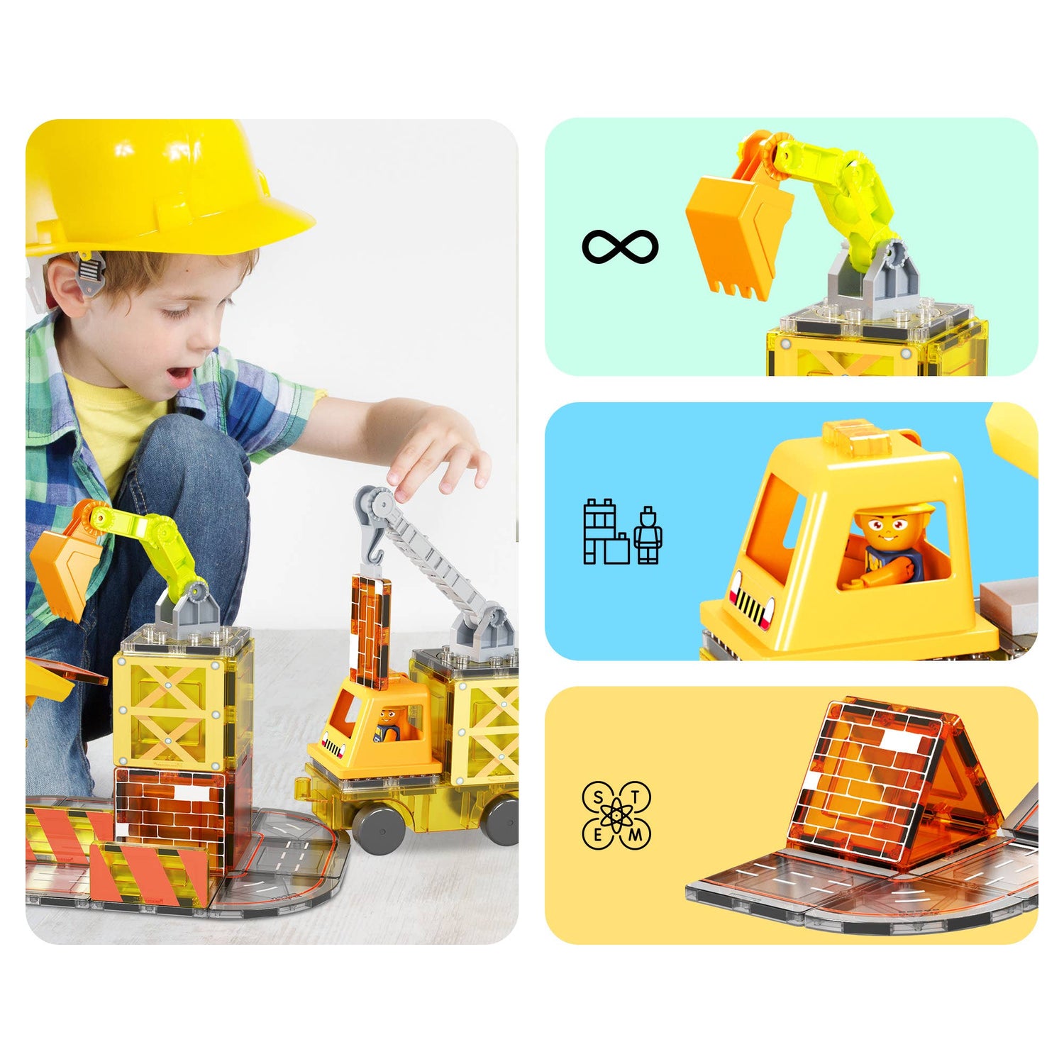 Magnetic Construction Theme Building Set