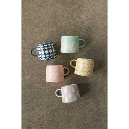 Danica Studio Ochre Imprint Stoneware Mugs 12 oz