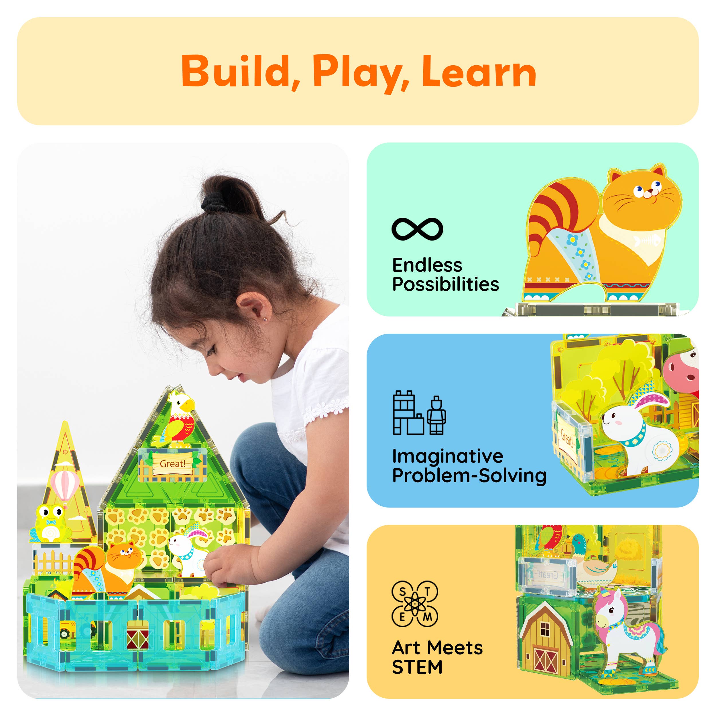 Magnetic Farm Theme Toy Tiles