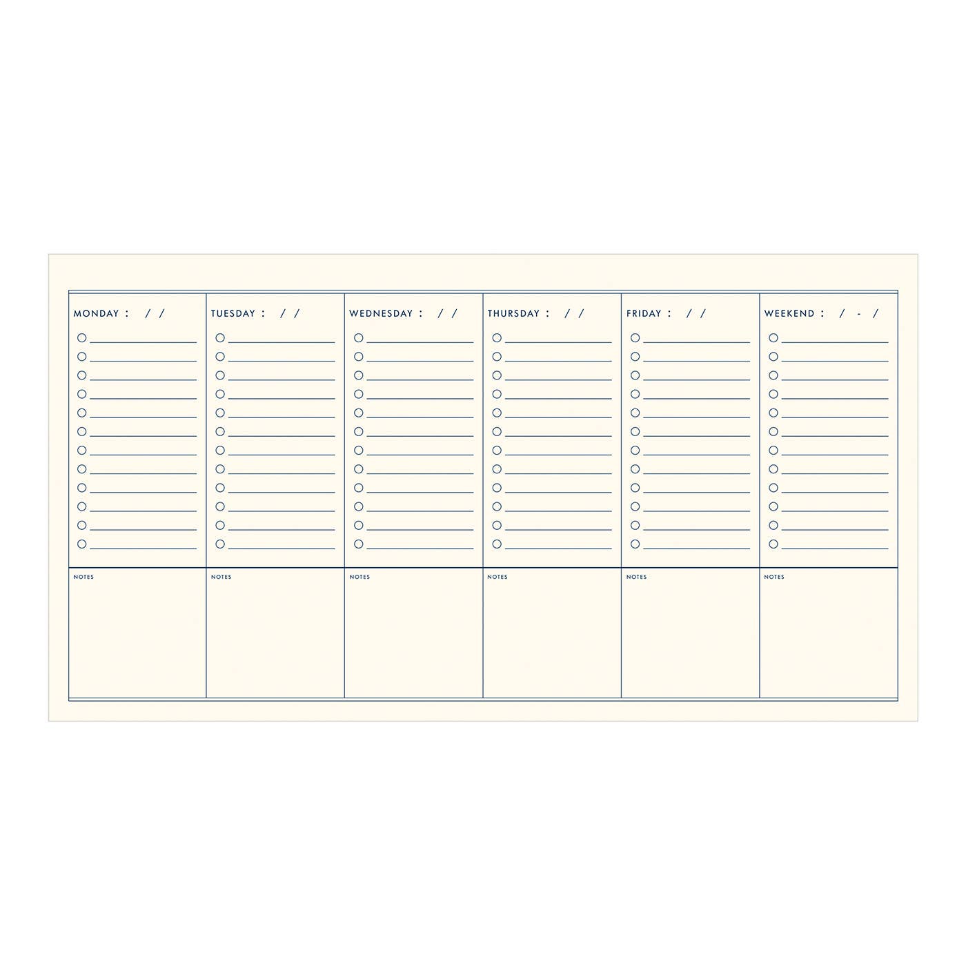 Script Undated Weekly Planner