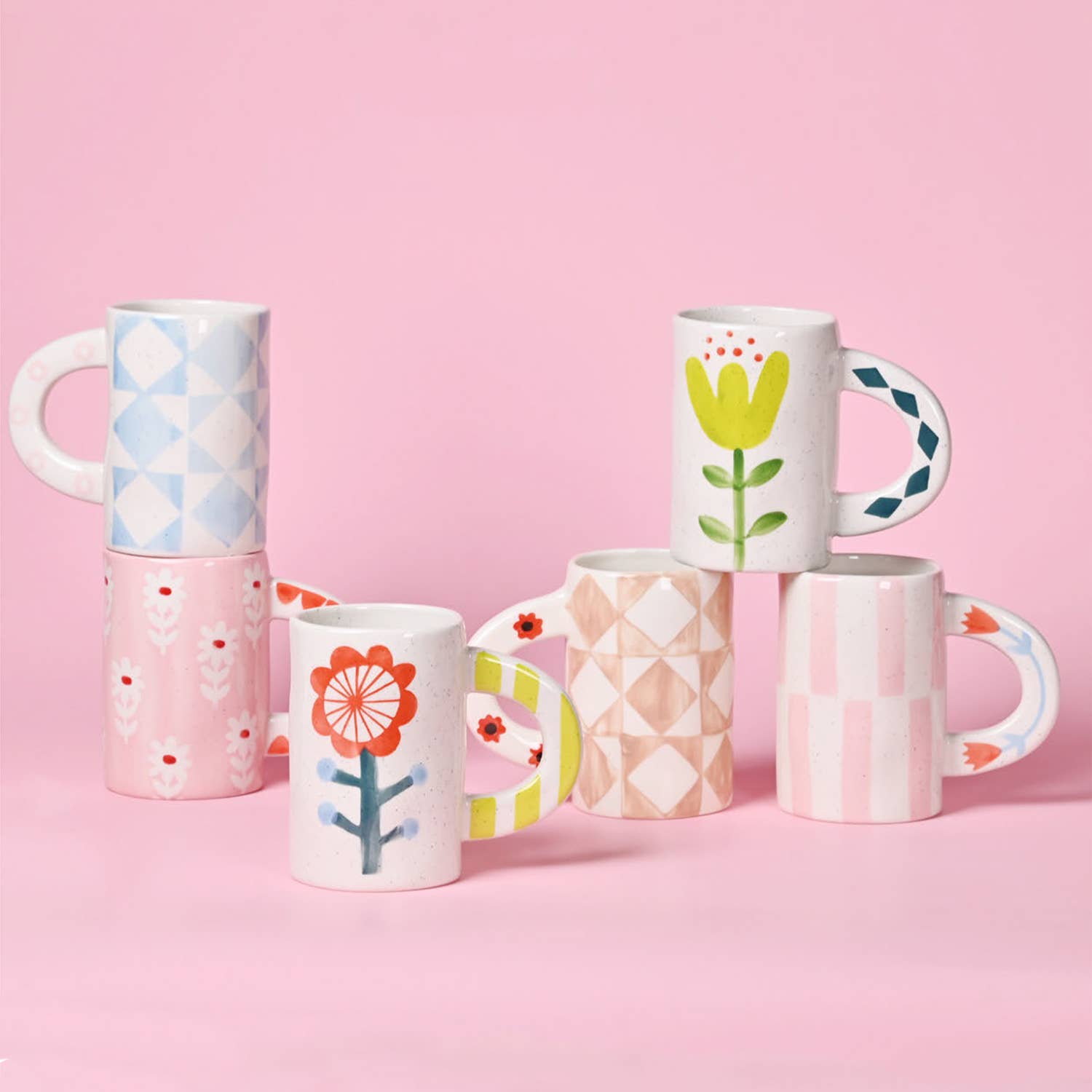 Green Floral Mug