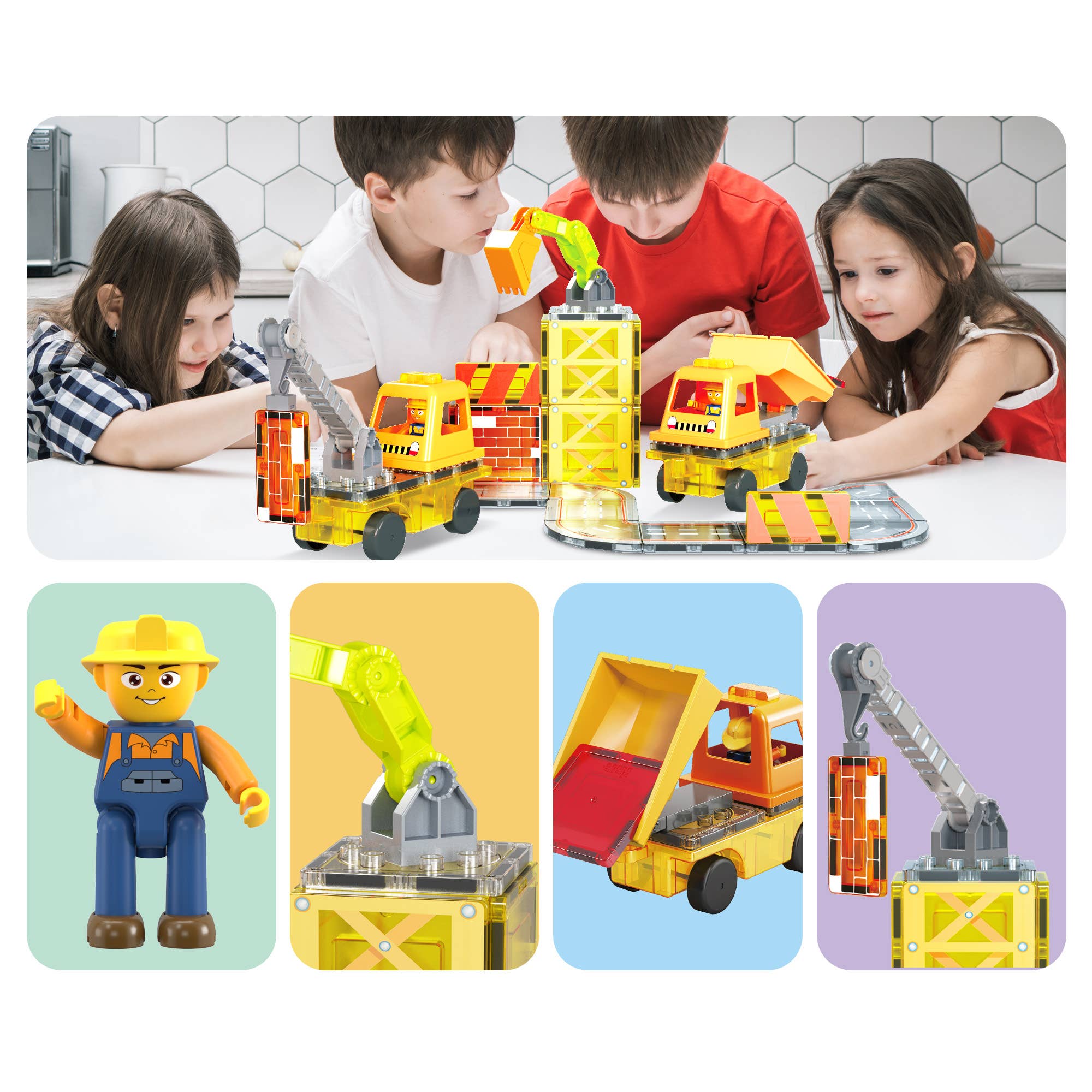 Magnetic Construction Theme Building Set