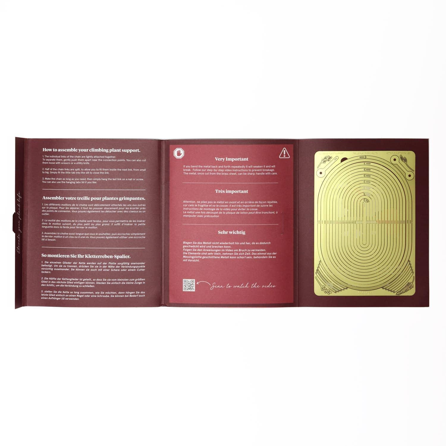 Gold Brass Chain - Plant Support for climbing plants