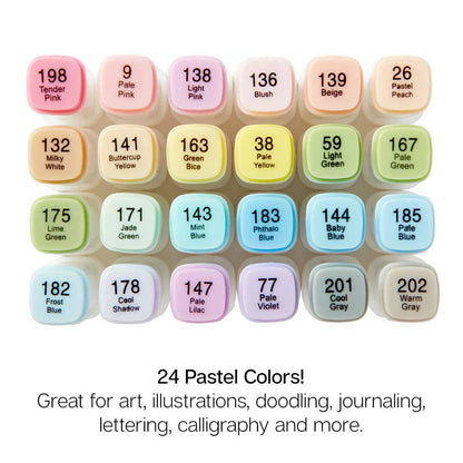 Double-Ended Alcohol Markers: Pastel