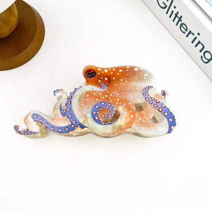 Blue Ring Octopus Claw Clip