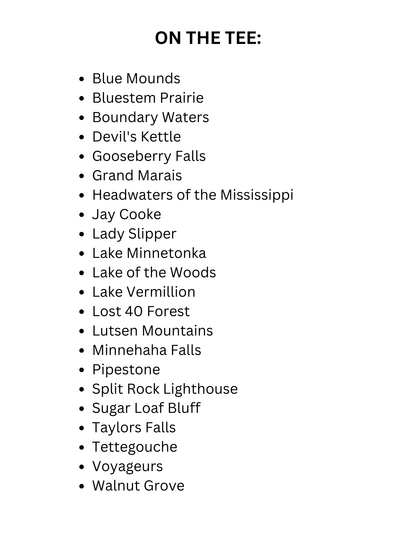 Minnesota Parks Souvenir T-Shirt