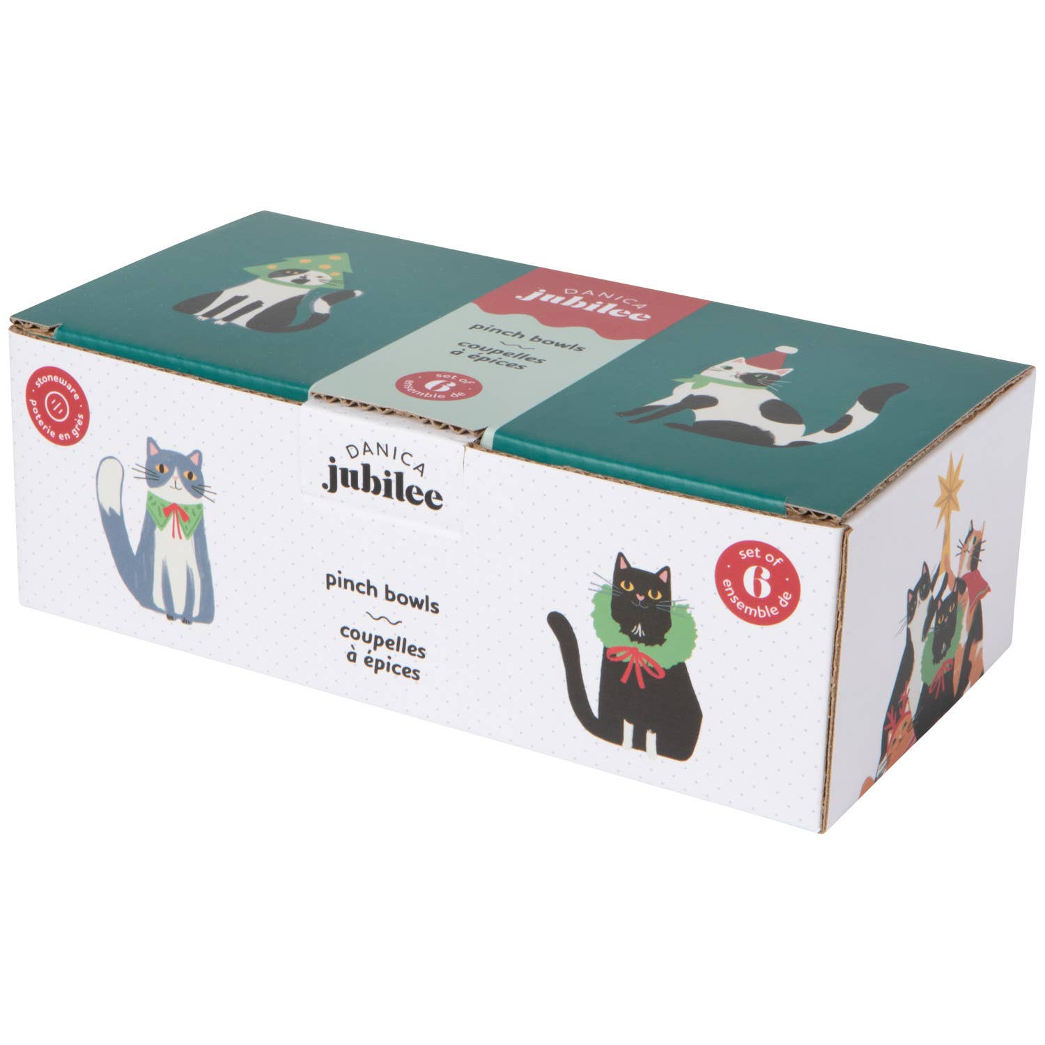 Kitty Carol Christmas Pinch Bowls Set of 6