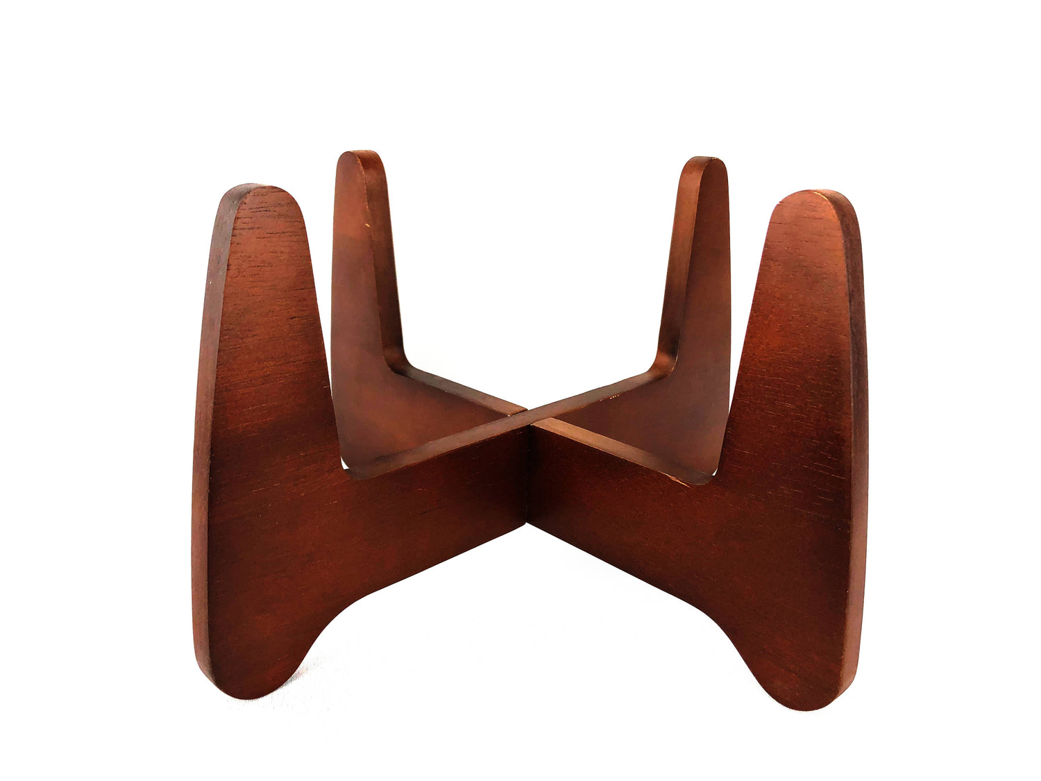 Boomerang Wood Plant Stand 8" Brown