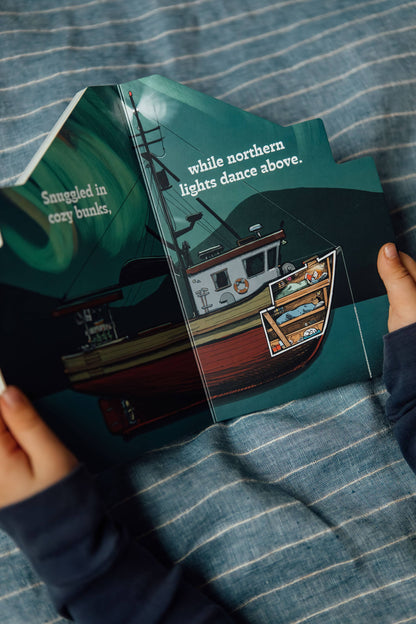 Working Boats: Salmon Troller Board Book- A Look-Inside Book