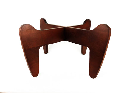 Boomerang Wood Plant Stand 10" Brown
