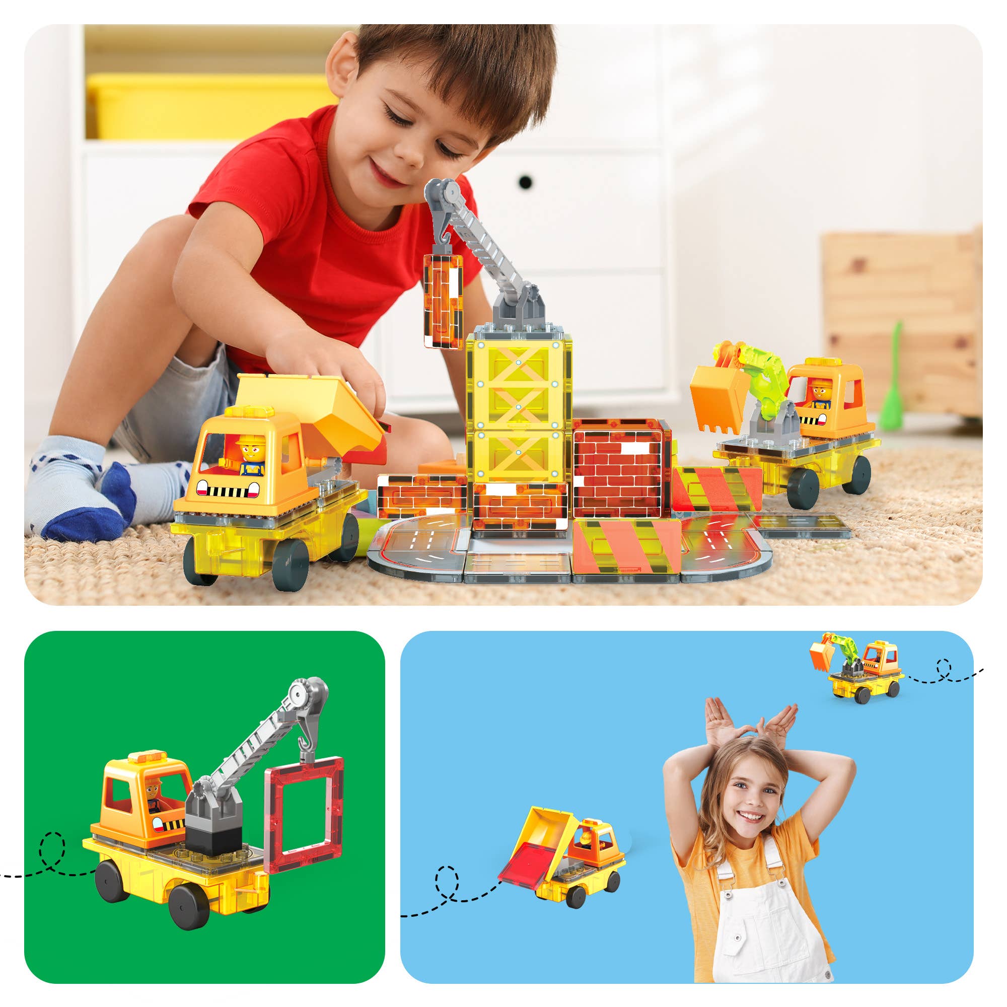 Magnetic Construction Theme Building Set