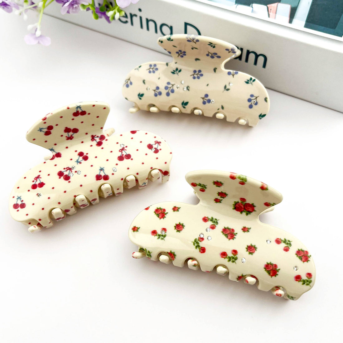 Floral &amp; Fruit Claw Clip