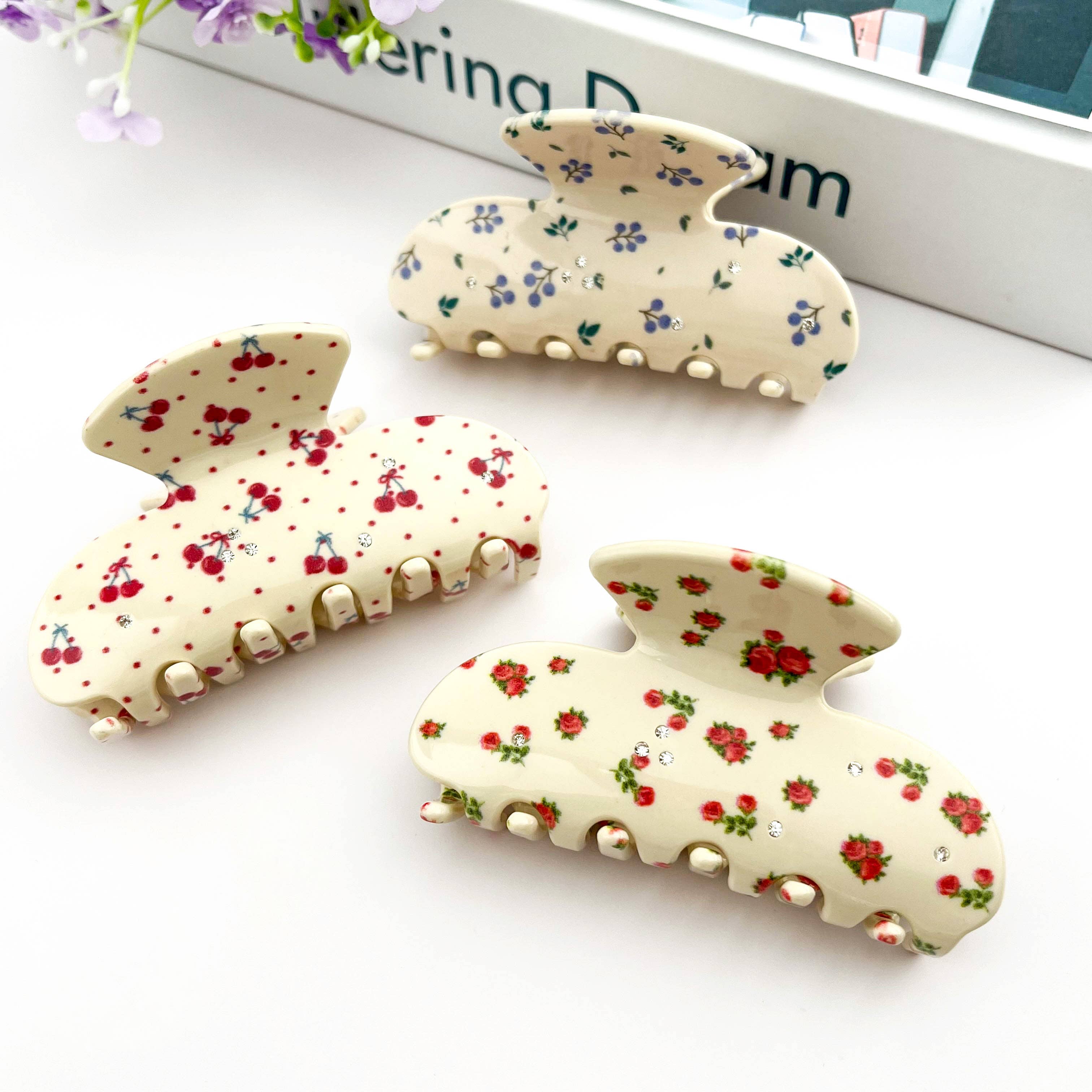 Floral &amp; Fruit Claw Clip