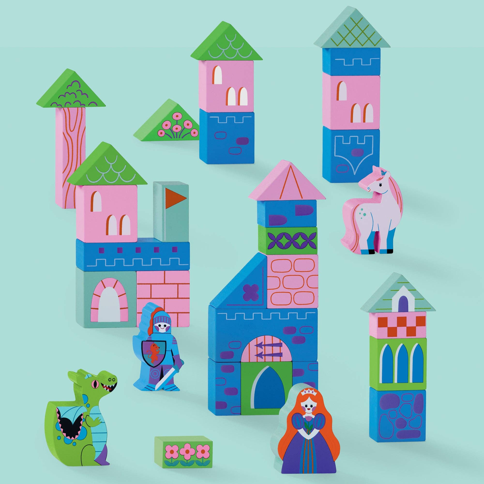 Build &amp; Play Wood Blocks - Princess Palace