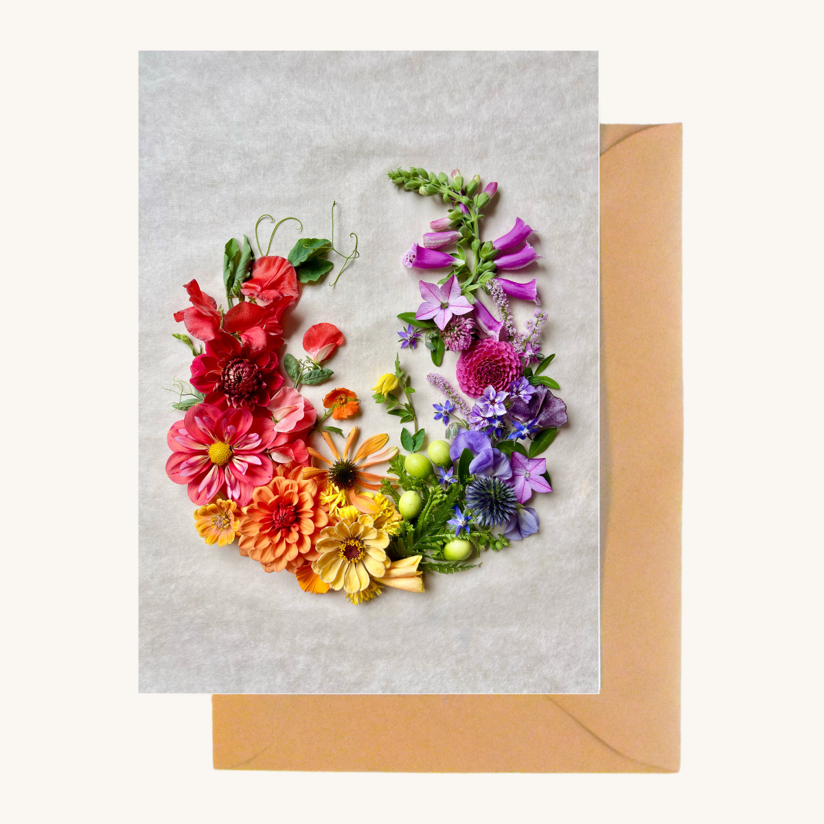 Blossoming Spectrum Greeting Card