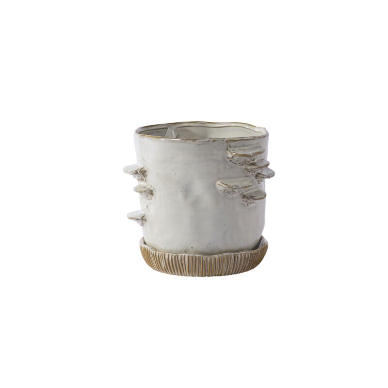 Stepped Mushroom Pot with Saucer
