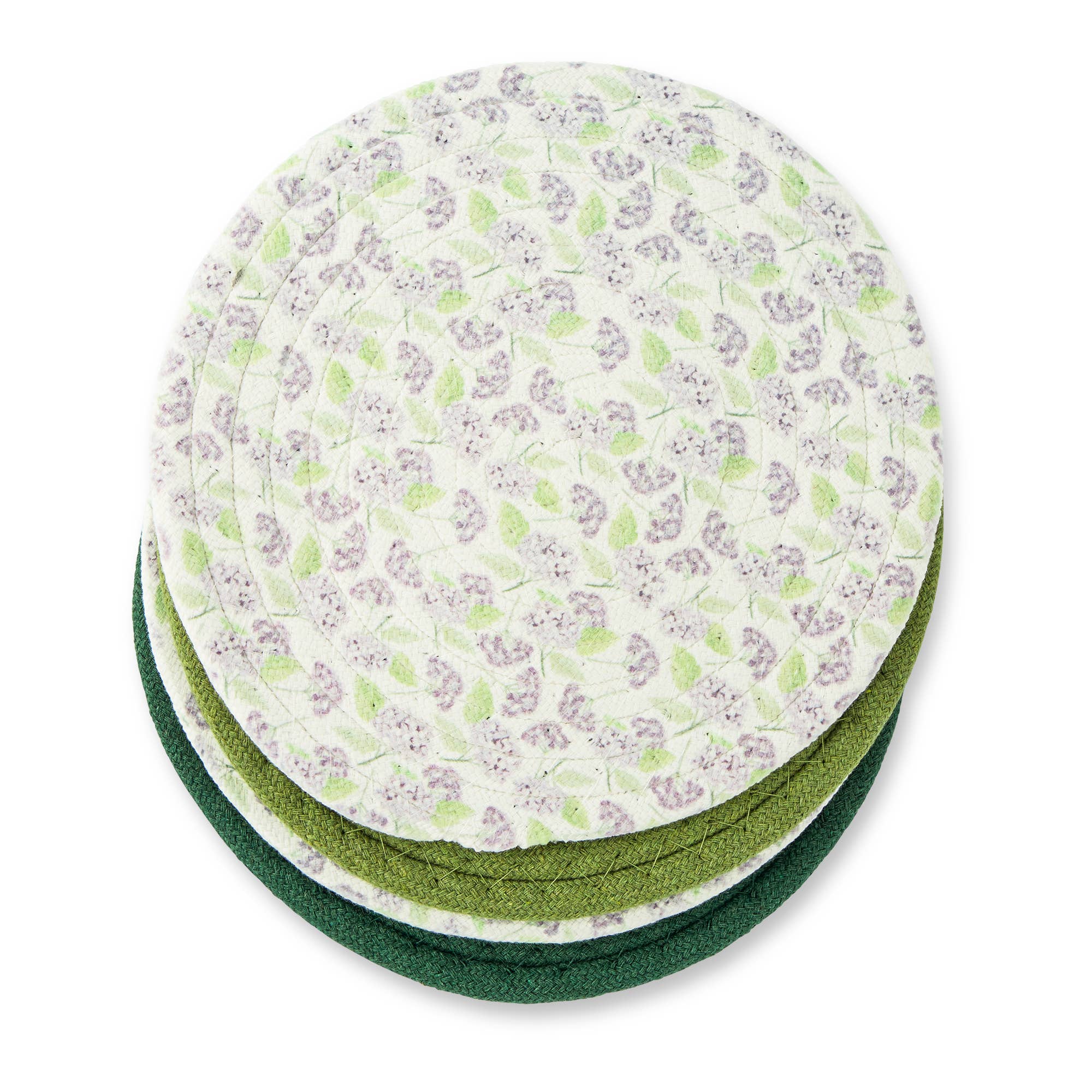 8" 4pk Printed Asst Woven Trivets - Hydrangea