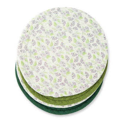 8" 4pk Printed Asst Woven Trivets - Hydrangea