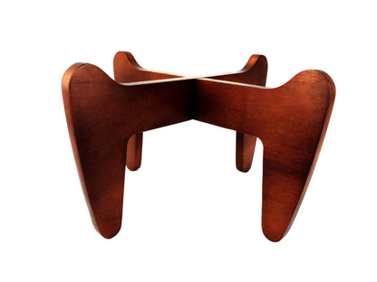Boomerang Wood Plant Stand 8" Brown
