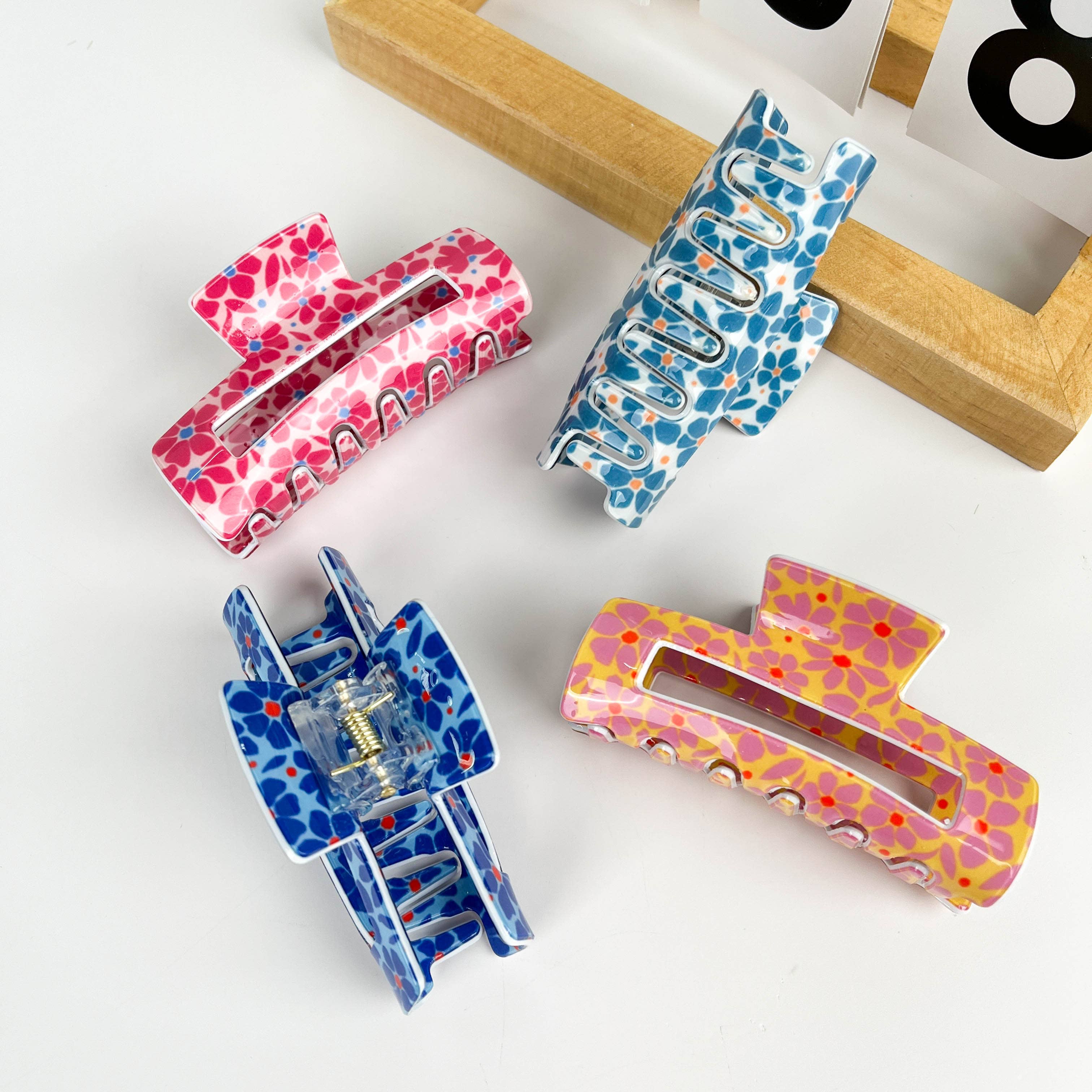 Floral Print Claw Clip