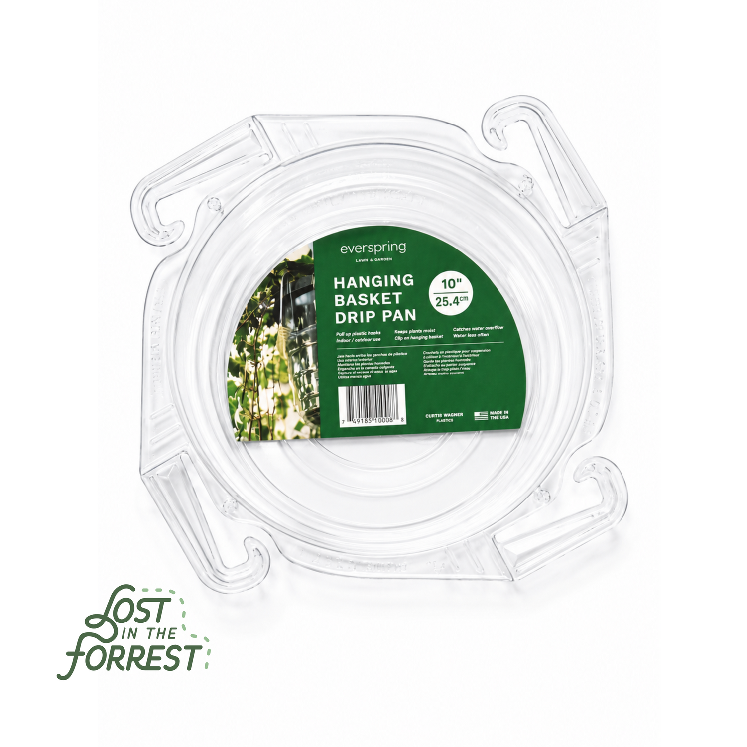 Clear Hanging Basket Drip Pan