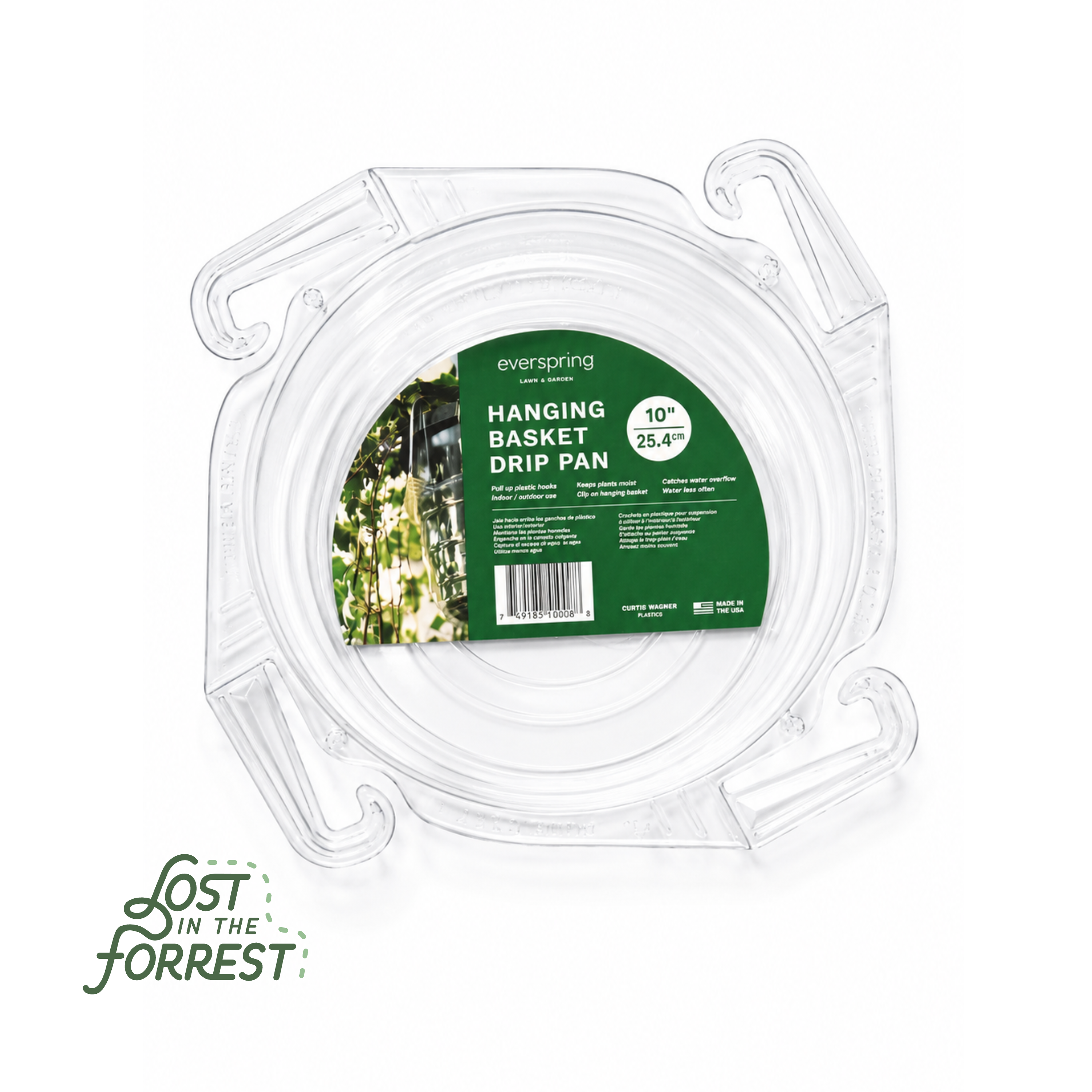Clear Hanging Basket Drip Pan