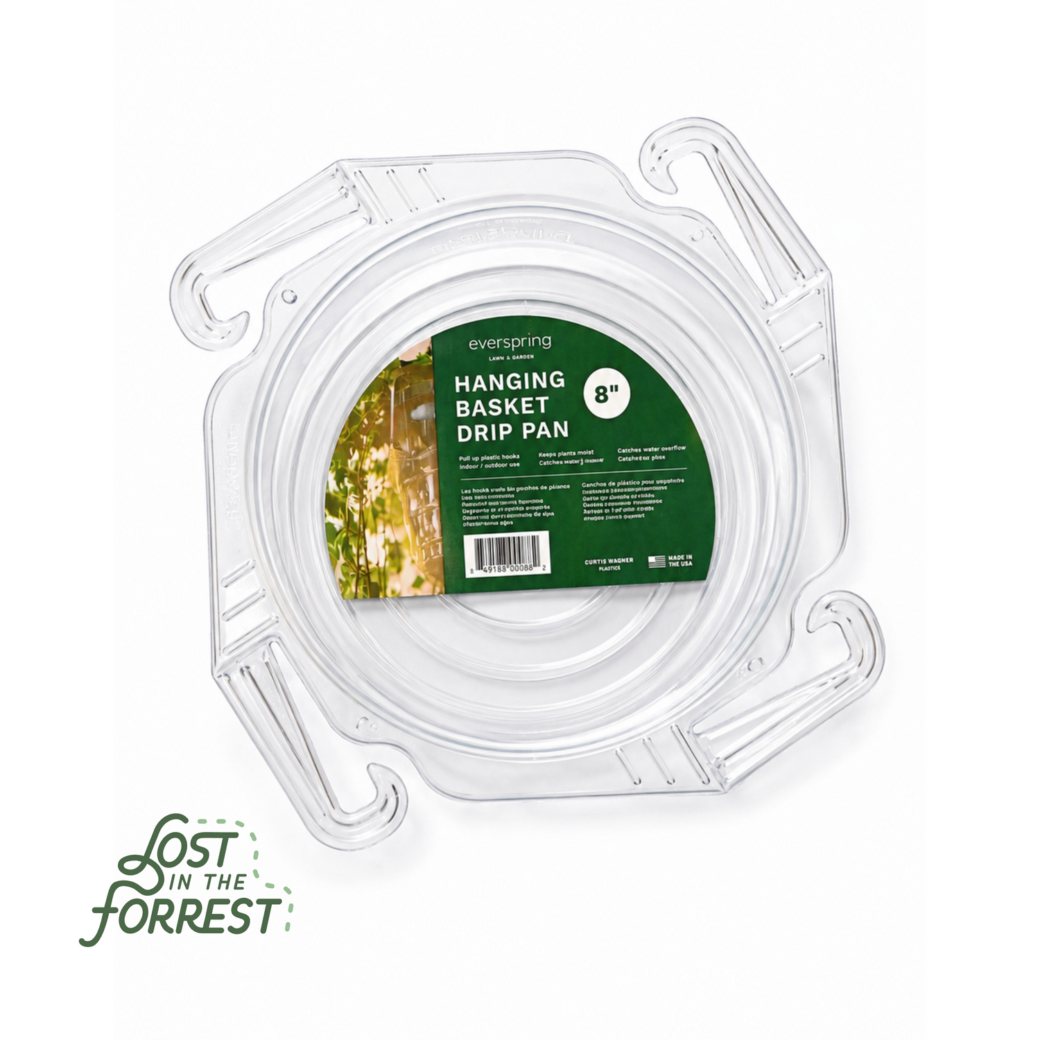 Clear Hanging Basket Drip Pan