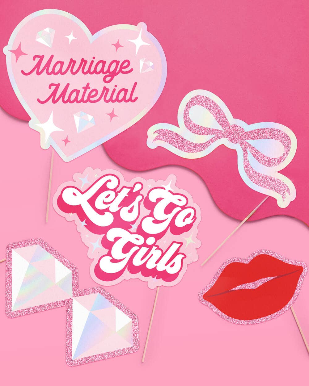 Bachelorette Party Props, Photo Booth Set, Bridal Shower
