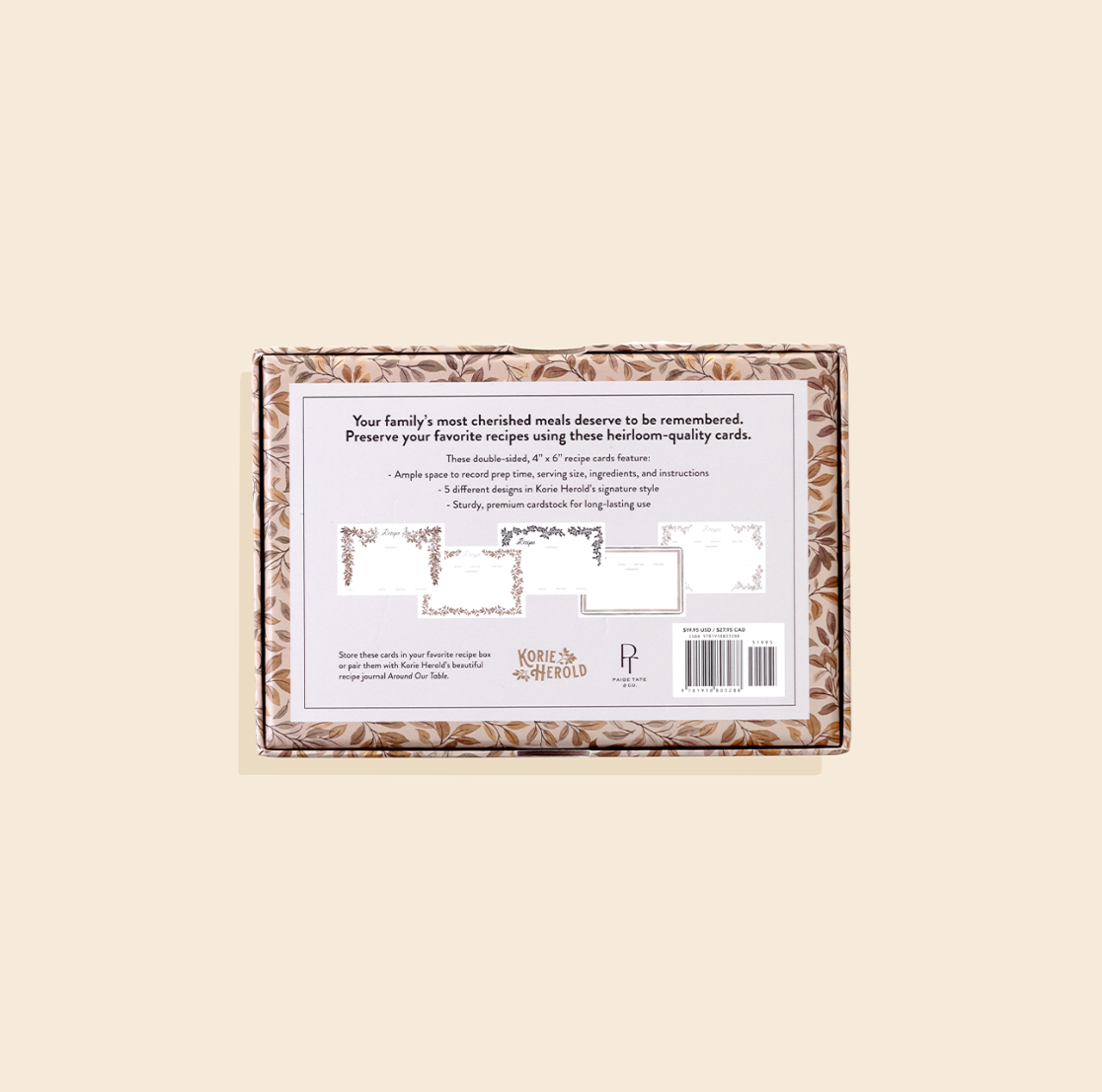Recipe Cards: Blank Floral Cards