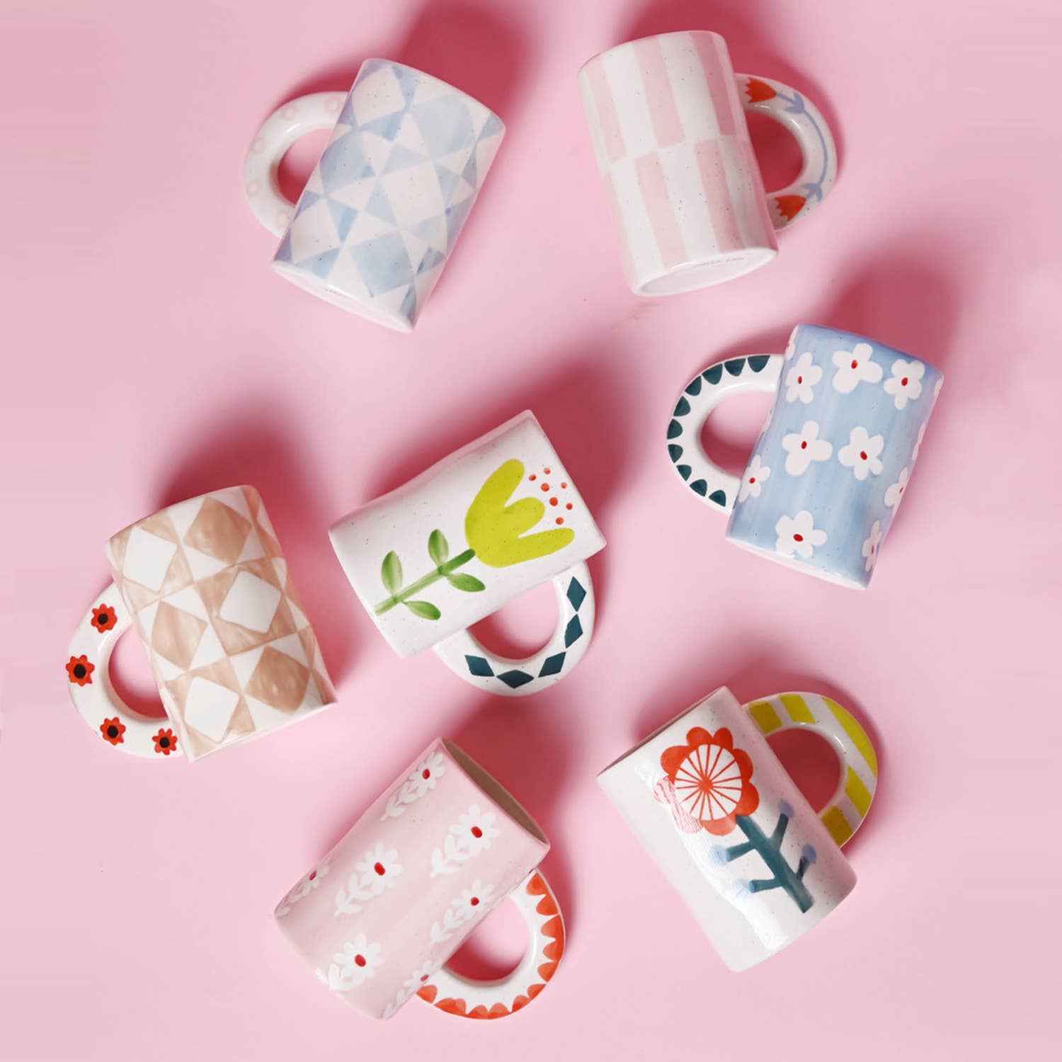 Red Green Floral Mug