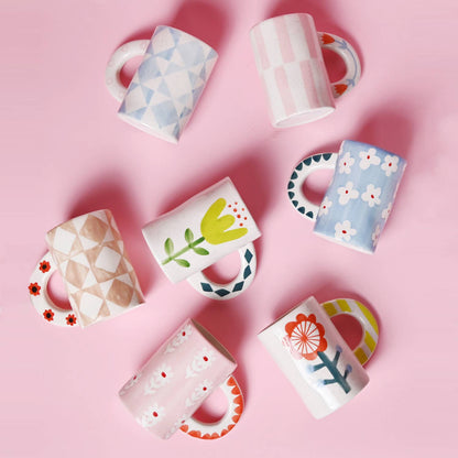 Red Green Floral Mug