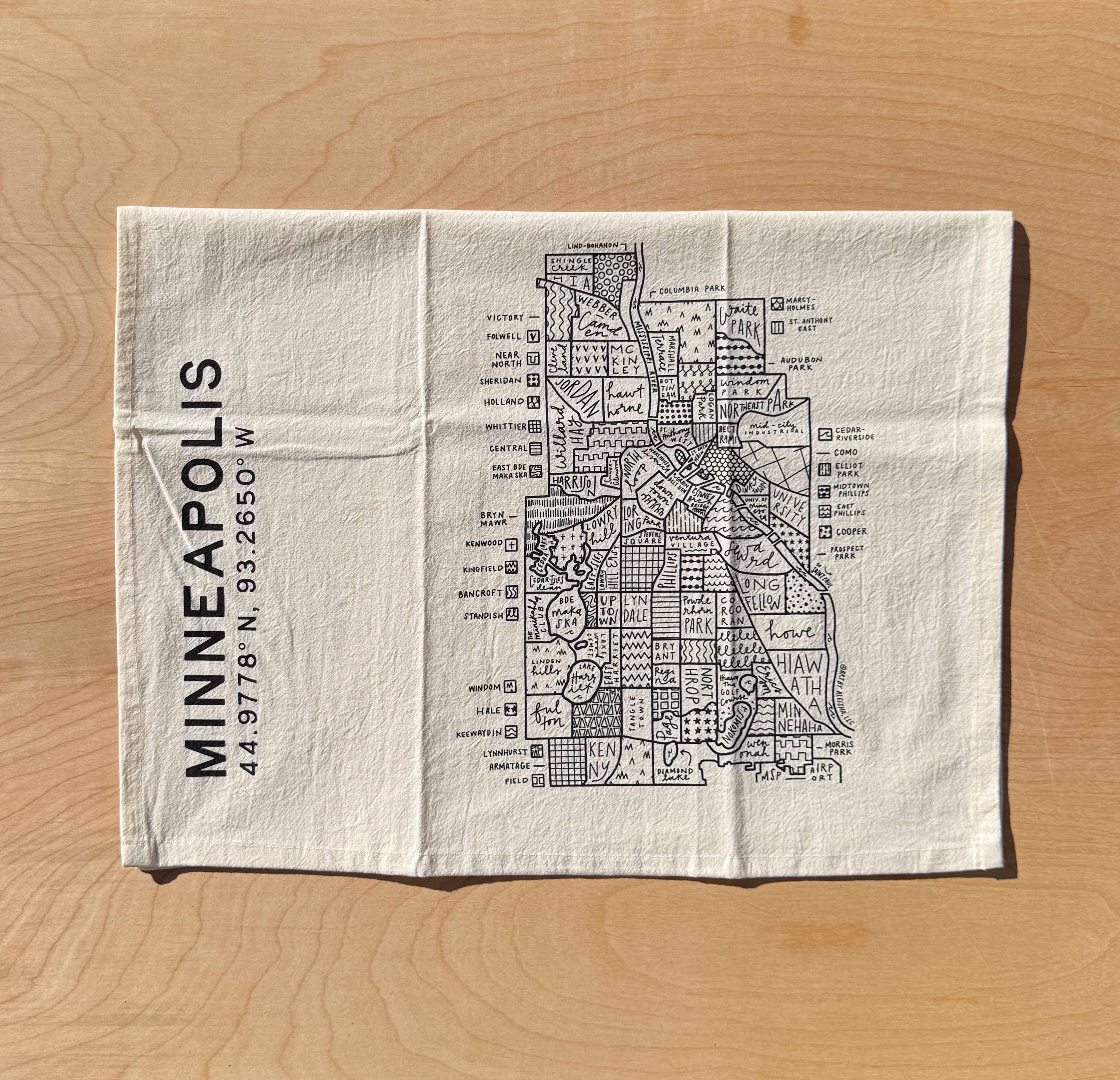 Minneapolis Map Tea Towel