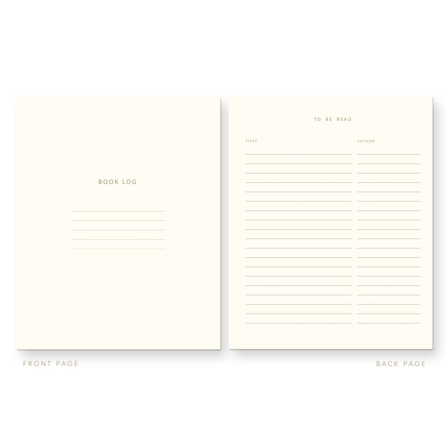 Book Log Reading Journal