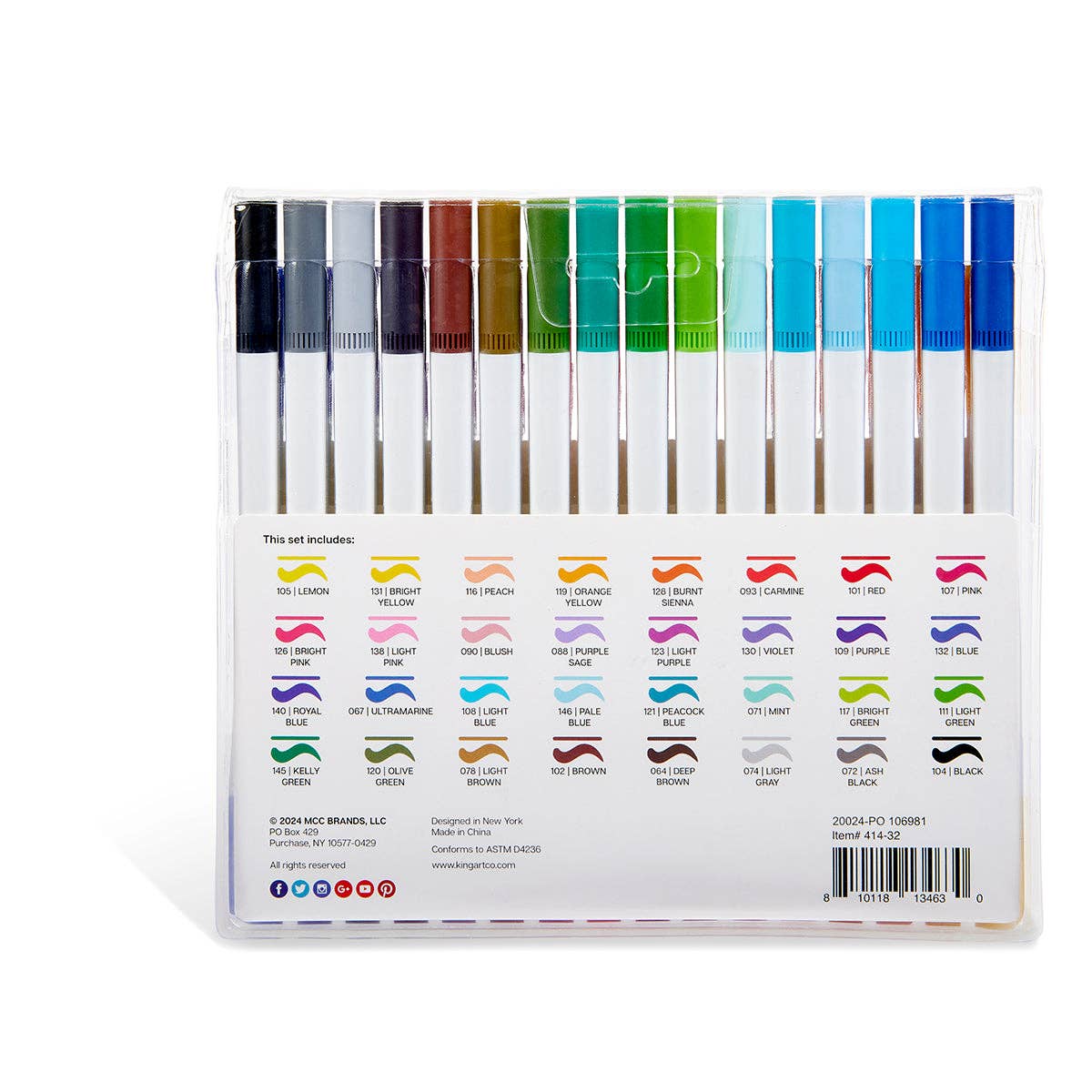 Brush &amp; Fine Line Pens (32 Colors)