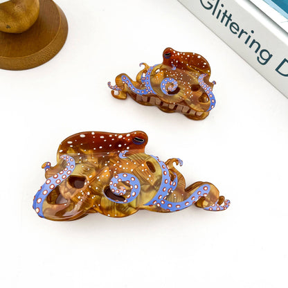 Blue Ring Octopus Claw Clip