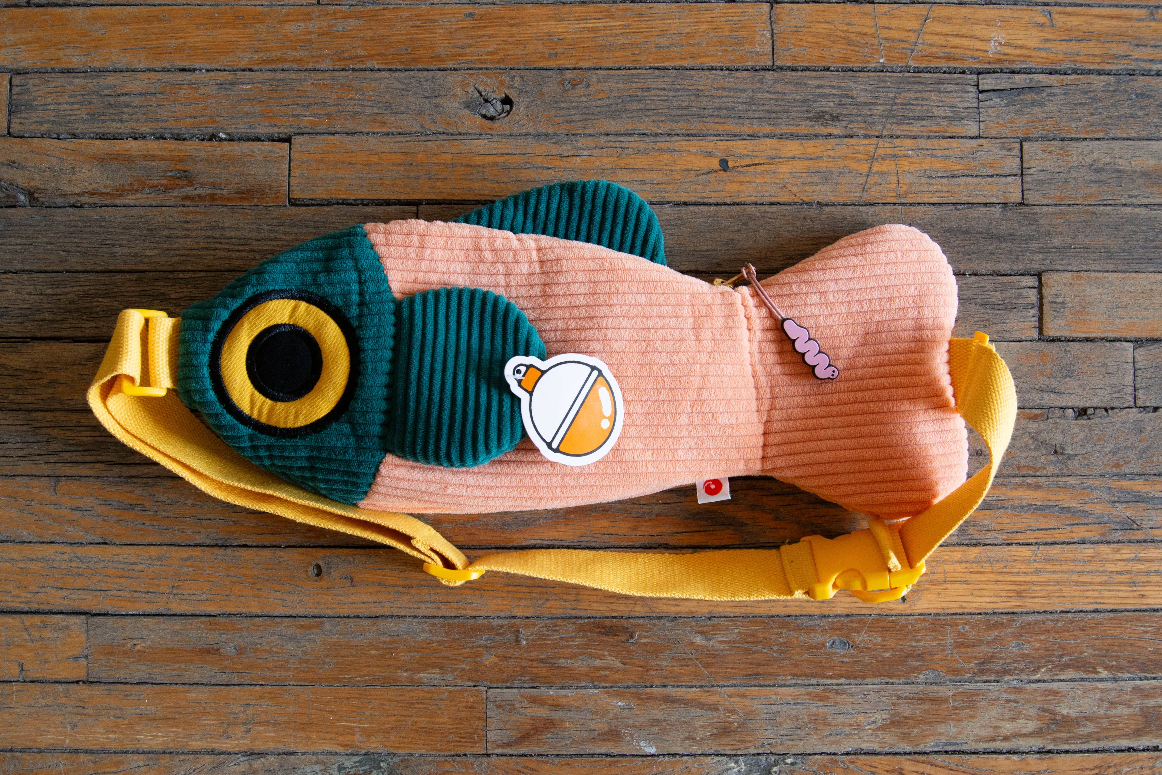The Fish Bag (Coral &amp; Dark Green)