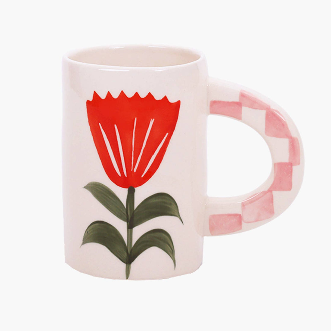 Red Pink Floral Mug