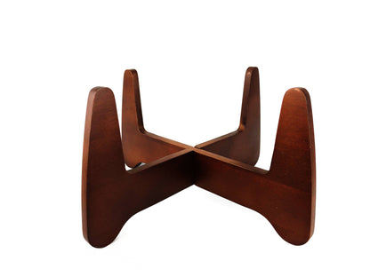 Boomerang Wood Plant Stand 10" Brown
