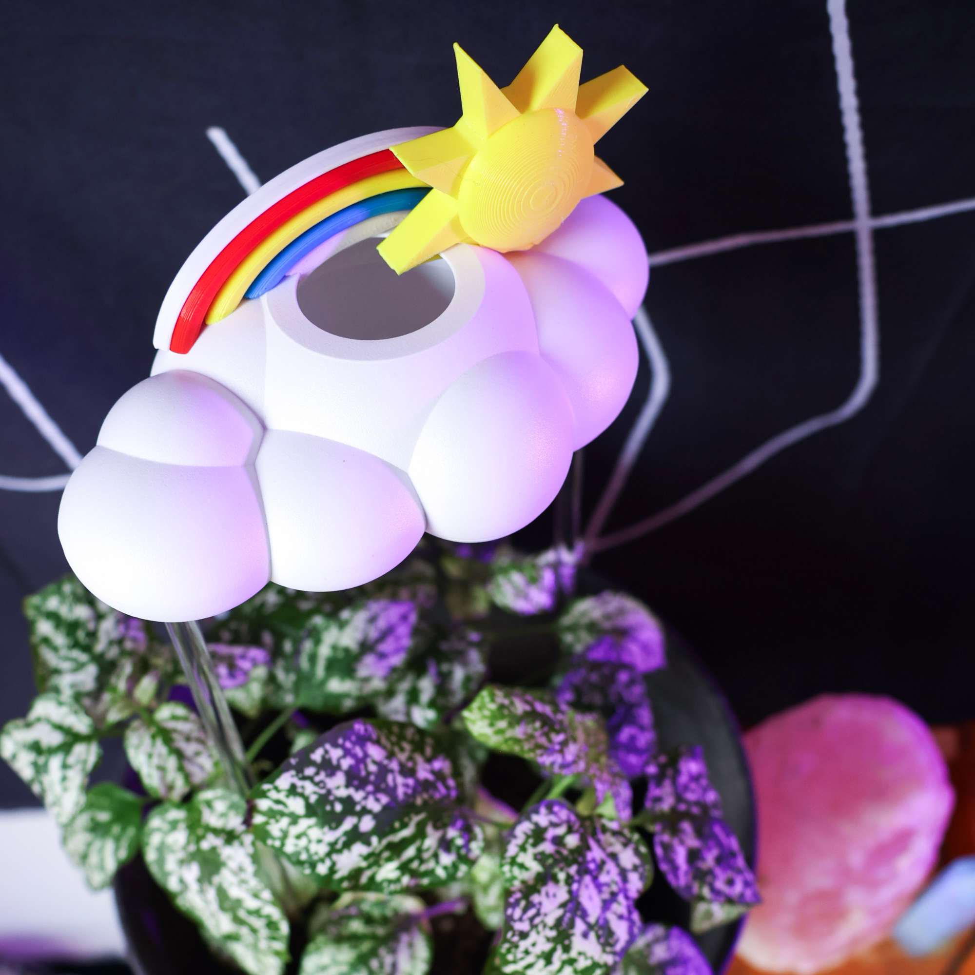 Dripping Rain Cloud with Sun and Rainbow Charms