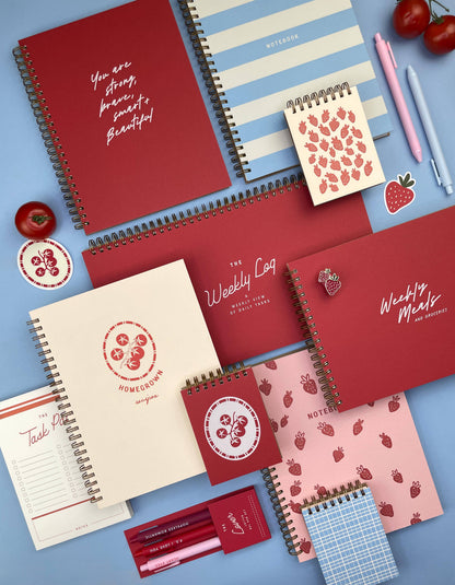 Strawberry Journal: Lined Notebook