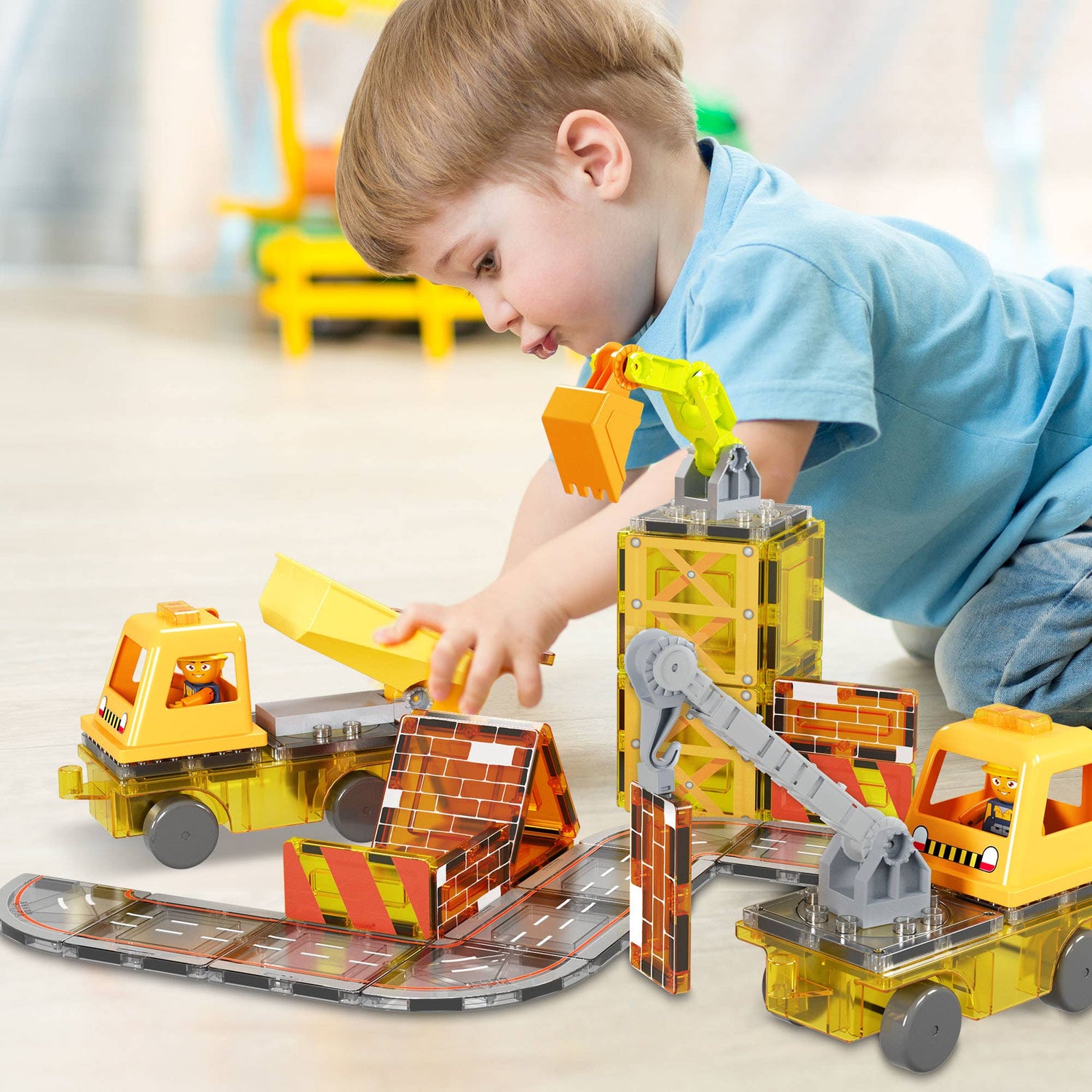 Magnetic Construction Theme Building Set