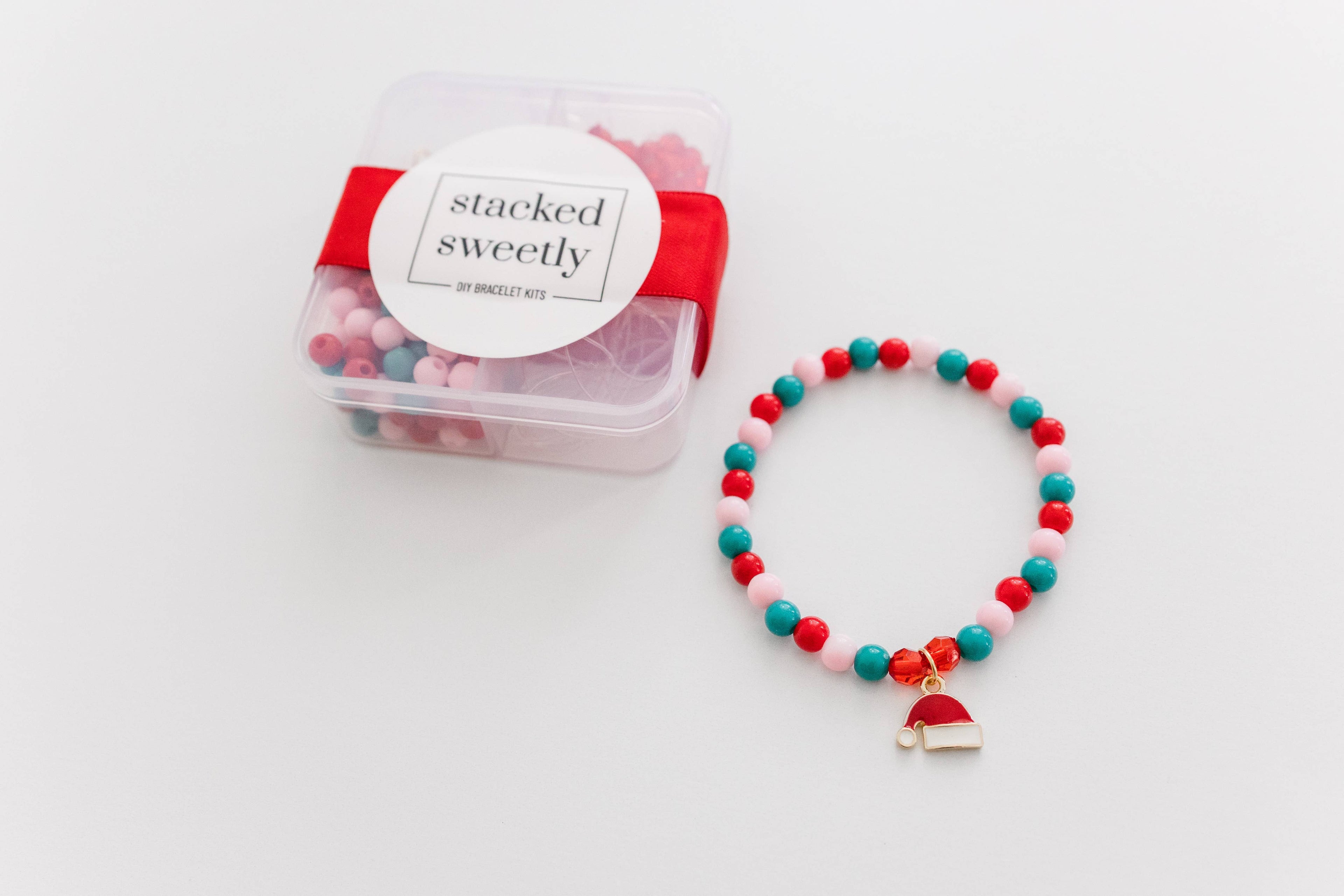 Christmas Craft, DIY Bracelet Kit Santa, Stocking Stuffer